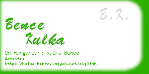 bence kulka business card